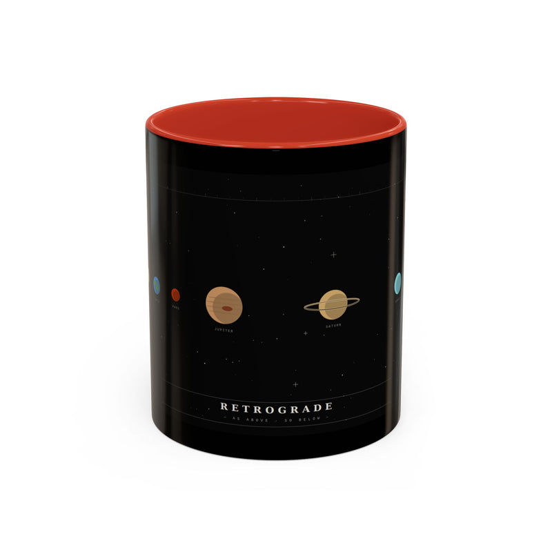 Retrograde Solar System Coffee Mug — Planet Diagram Accent Mug (11/15oz)