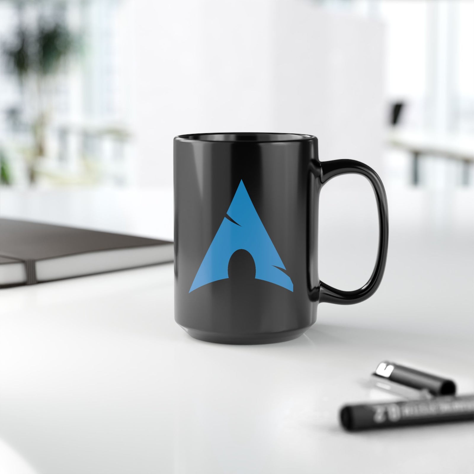 Arch Linux Logo Black Coffee Mug – 11oz & 15oz