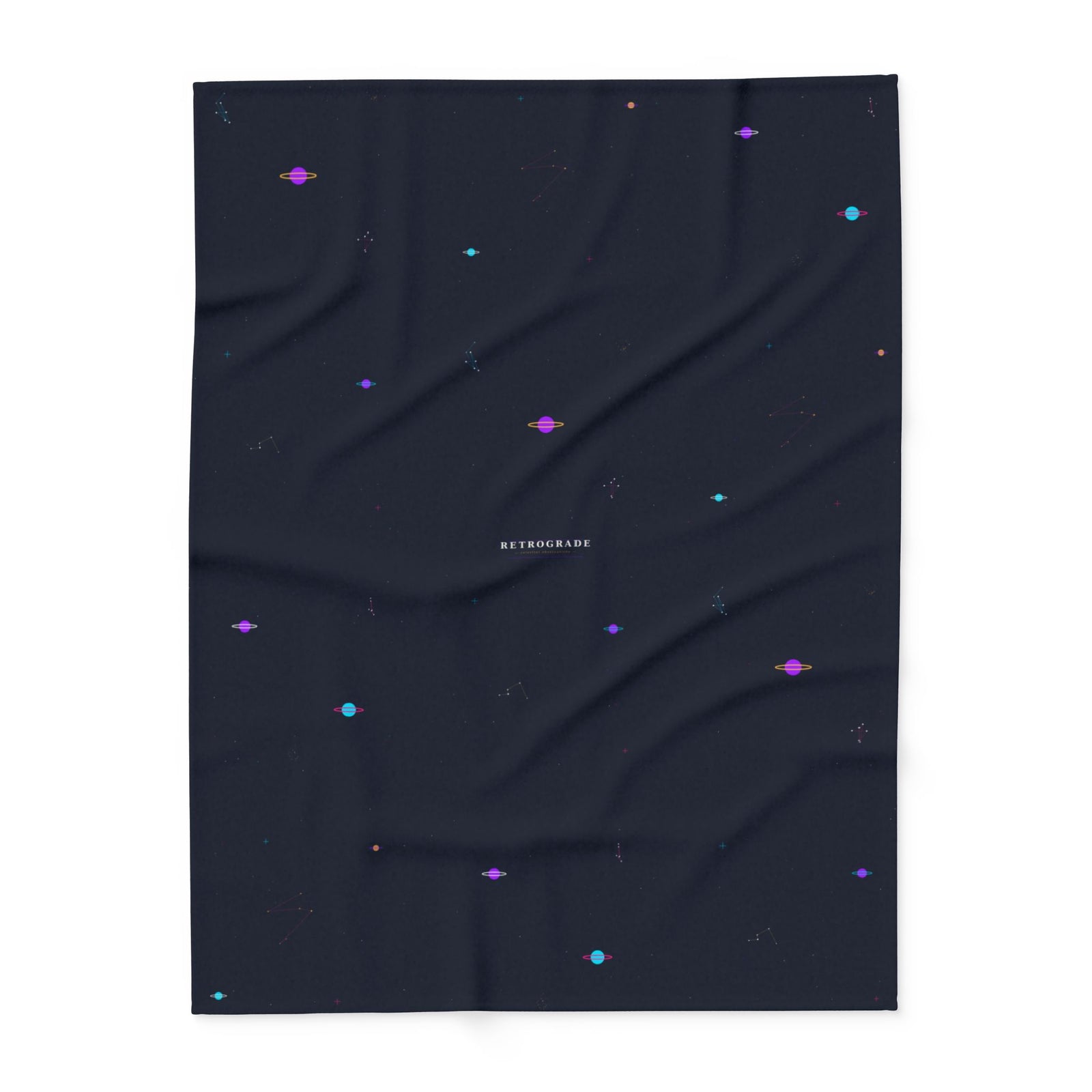 Fleece Blanket — Minimal Night Sky with Arcticcore Text