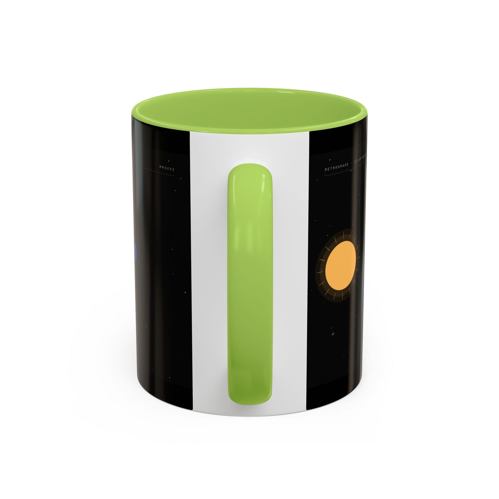 Retrograde Solar System Coffee Mug — Planet Diagram Accent Mug (11/15oz)