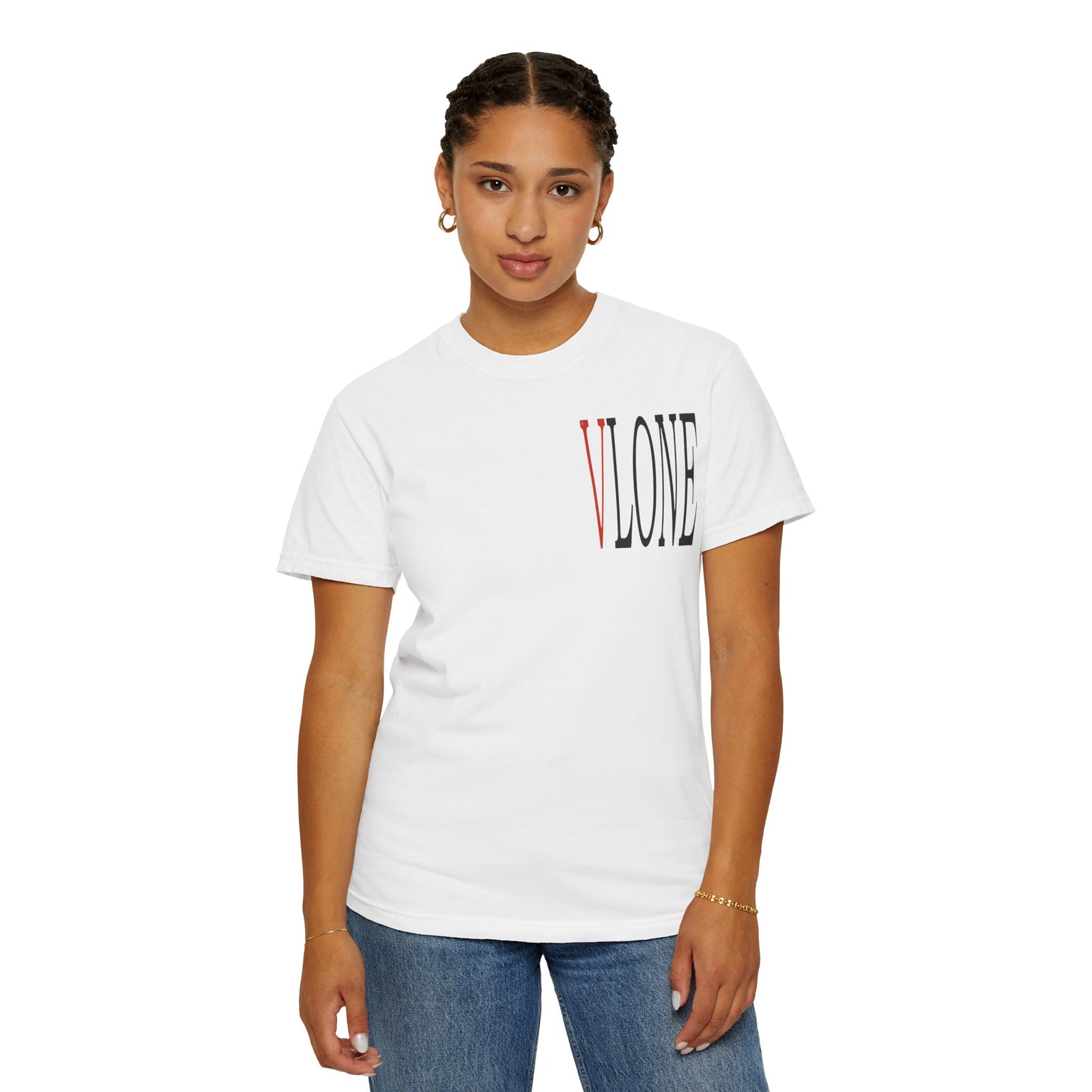 VLONE Graphic T-Shirt — Distressed Red "V" Logo Tee