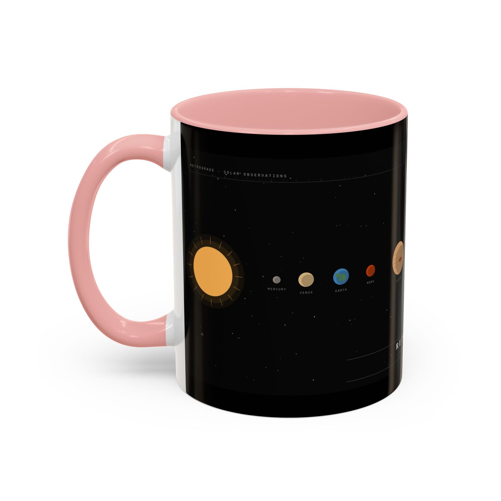 Retrograde Solar System Coffee Mug — Planet Diagram Accent Mug (11/15oz)