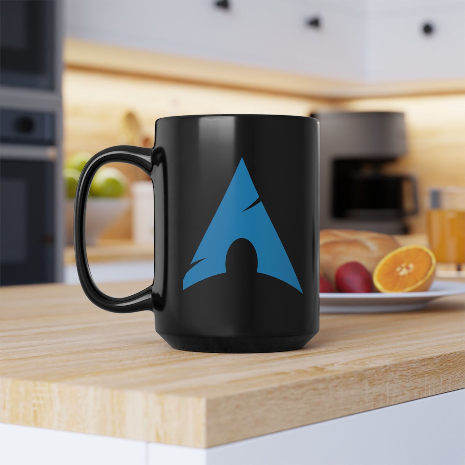 Arch Linux Logo Black Coffee Mug – 11oz & 15oz