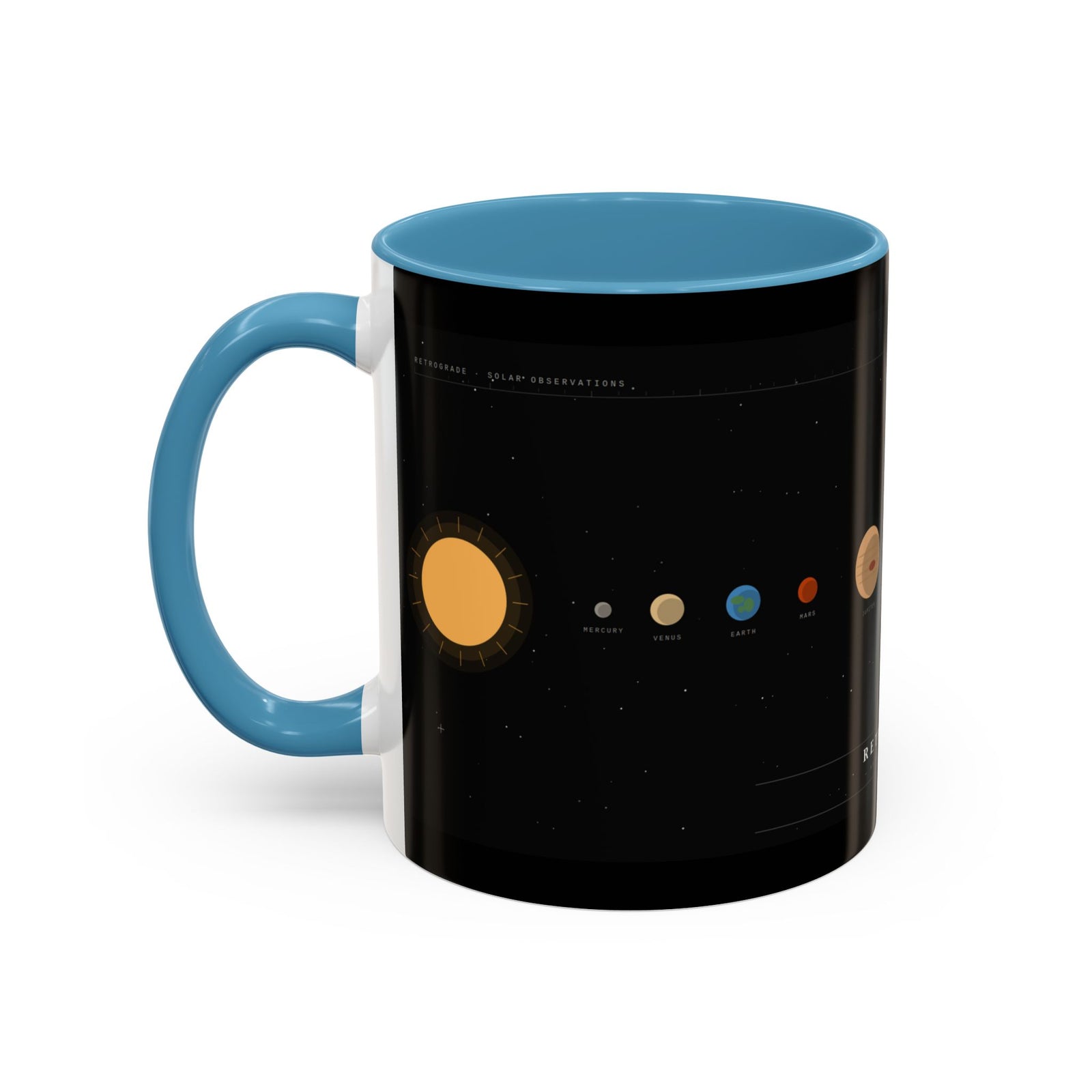 Retrograde Solar System Coffee Mug — Planet Diagram Accent Mug (11/15oz)