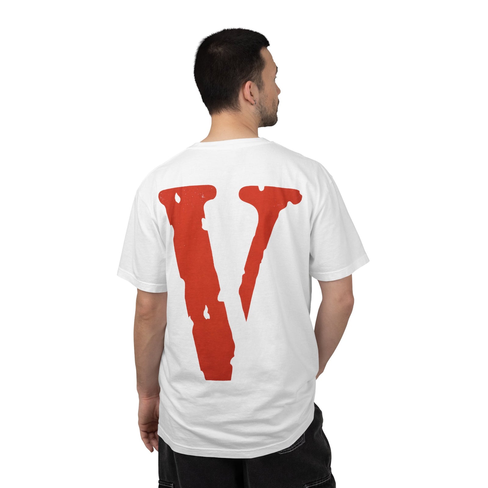 VLONE Graphic T-Shirt — Distressed Red "V" Logo Tee