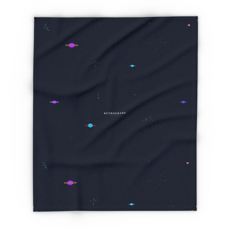 Fleece Blanket — Minimal Night Sky with Arcticcore Text